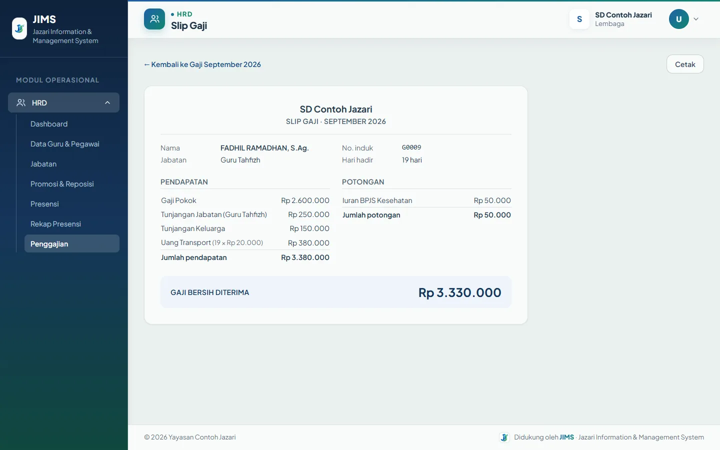 HRD: Slip gaji